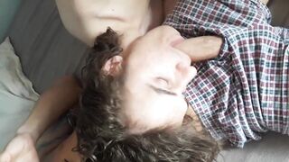 Stepdaddy caught me filming and blew my twink lips raw
