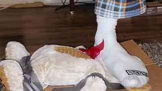 Crushed under your giant feet while sitting on that stuffed dog until I choke