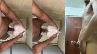Training my huge BBC jerking off solo with fleshlight
