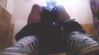 Forced deep breath of real Masculinity chokes on gay cum in dirty socks