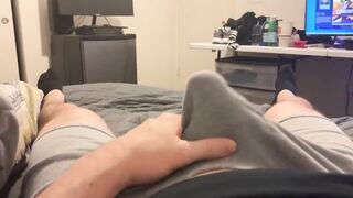 Huge orgasm erupts inside my soaked boxers while massive cock rubs raw