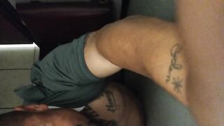 Thick cock destroyed in gloryhole got my dick sucked raw
