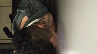Thick cock destroyed in gloryhole got my dick sucked raw