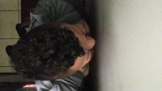 Thick cock destroyed in gloryhole got my dick sucked raw