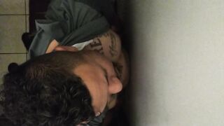 Thick cock destroyed in gloryhole got my dick sucked raw