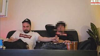 Turkish straight buddy gets seduced into first mutual handjob with a big Arab dick