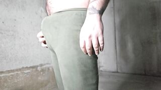 Daddy’s whispered instructions make this straight guy choke on his big hairy cock