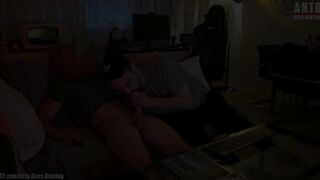 5th visit from the Swiss stranger destroyed by my hungry mouth and dripping cock