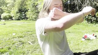 My straight friend came out got his thick cock destroyed outside
