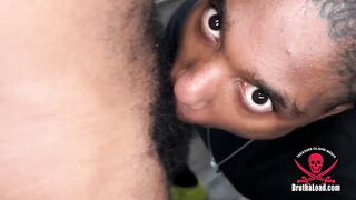 Black guy face fucks friend sucking dick then pumps his thick cock on his face