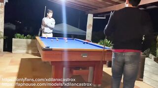 Cruising young twink bareback in public pool hall creampie assfucked on camera
