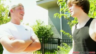 Broke straight boys lose control with huge cocks and deep throat