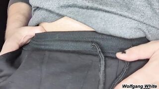 Straight Roommate Cums Hard in Stretched Sweatpants POV Choked on Thick Uncut Pole