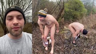 Gay outdoors cumshots raw British muscle jerks off in woods