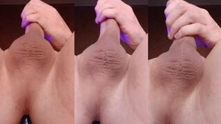 Athletic twink fistfucks his massive uncut cock raw solo