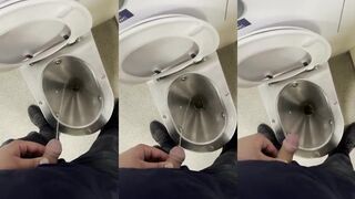 Uncut Chubby Bear Pisses in a Deutsche Bahn Train Pulling Foreskin Slowly
