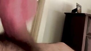 Hung thick uncut solo cum release