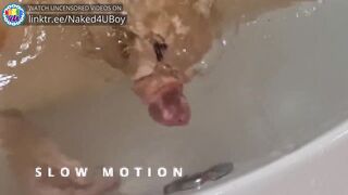 Gushing cum in the whirlpool bathtub masturbation