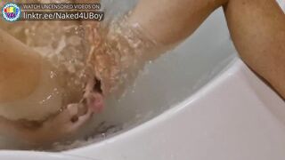 Gushing cum in the whirlpool bathtub masturbation