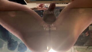 Squatting my big ass on glass table 2 dominant submissive face sitting POV