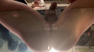 Squatting my big ass on glass table 2 dominant submissive face sitting POV