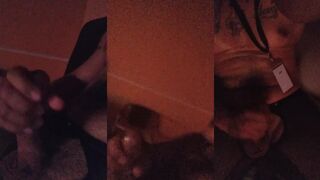 Tattooed Latino Daddy Caught Jerking Off In The Mens Club