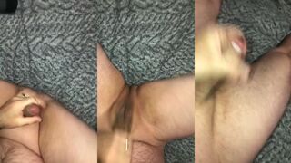 Third time today my thick daddy puts on a cum face solo moaning squirt