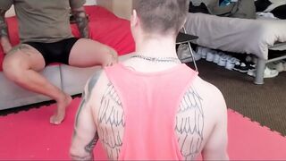 Big Rob destroys straight guy in raw gay naked yoga CAM 2