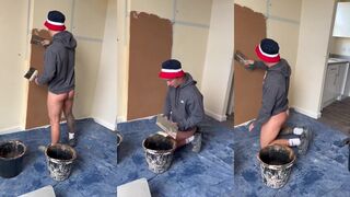 Plastered by a tattooed builder with a big ass