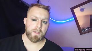 Sissy face ruined by big balls beard daddy cumshot POV
