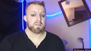 Sissy face ruined by big balls beard daddy cumshot POV