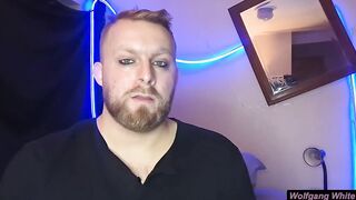 Sissy face ruined by big balls beard daddy cumshot POV