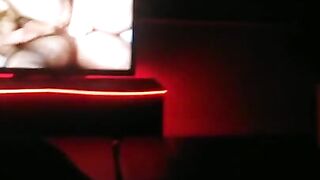 Hard throbbing cock stroked raw in adult men's club caught jerking off