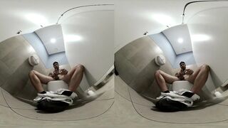 Gym Toilet Jerk Destroyed Exhibitionist Teen Tease Wet Mess