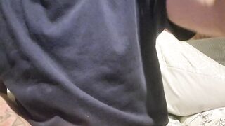 Scruffy bearded hunk wrecked in sloppy solo session