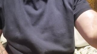 Scruffy bearded hunk wrecked in sloppy solo session