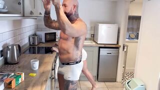 Morning Kitchen Wank With Big Dicked Steve & His Tattooed Step Son