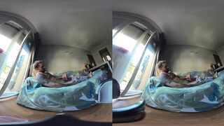 VR 180 8K teasing you on the couch stroking his thick cock raw POV