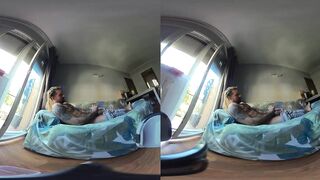 VR 180 8K teasing you on the couch stroking his thick cock raw POV