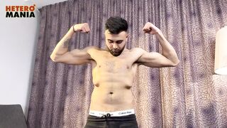 Musclebound hunk shoves giant cock deep into rubber pussy raw solo fucking