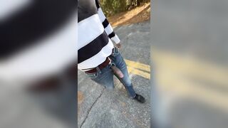 Headed down the street raw public black cock pounding