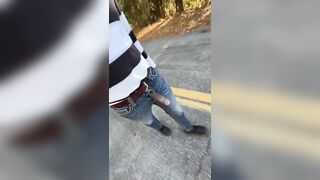 Headed down the street raw public black cock pounding