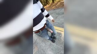 Headed down the street raw public black cock pounding