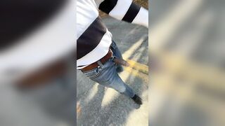 Headed down the street raw public black cock pounding