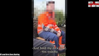 Straight chubby park worker gets his first curious gay experience