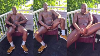 Gay Bbc Solo Jerk on Front Porch Busted by Public