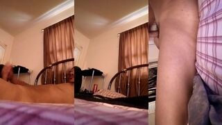 Hot guy blows his load all over his face and mouth in filthy facial self destruction