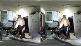 Muscular Latino Chef Serves Up His Big Cock as Dessert
