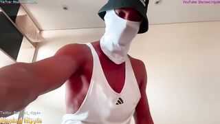 Twink tears up his tighty whities flexing for pride month
