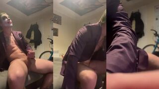 Horny Joker gets his fat load destroyed by thick dick solo beat